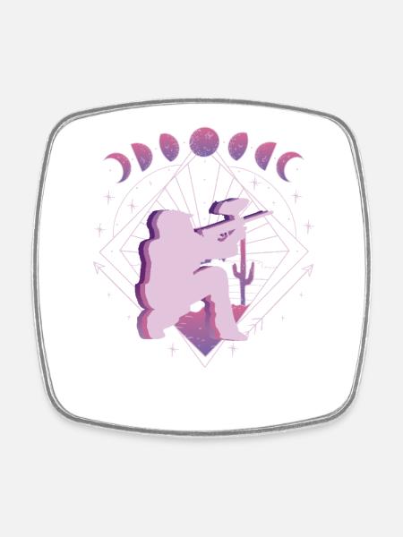 Vaporwave Space Paintball - Magnet carré - blanc