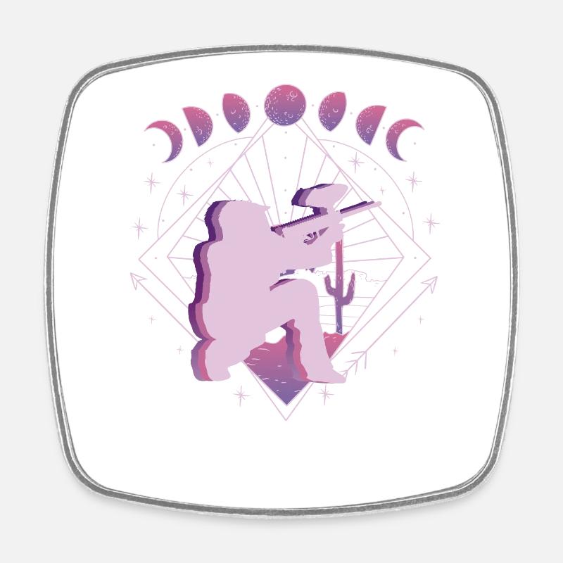 Vaporwave Space Paintball - Magnet carré - blanc