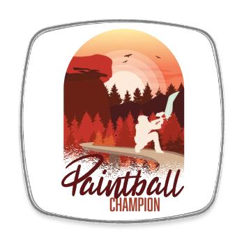 Paintball Champion - Magnet carré - blanc - Devant