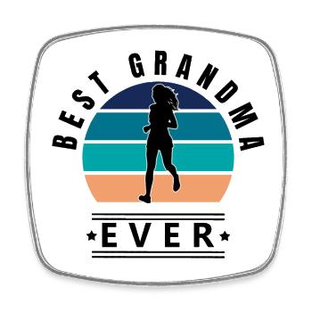 Best Grandma Ever Running - Square fridge magnet - white - Front