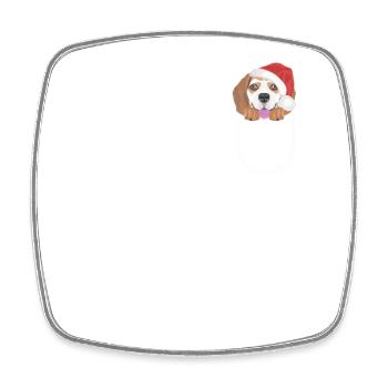 Beagle Merry Christmas - Square fridge magnet - white - Front