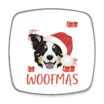 Border Collie Merry Christmas - Square fridge magnet - white - Front