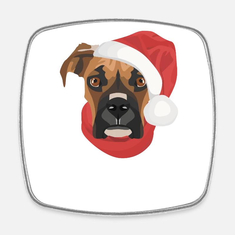 Boxer Merry Christmas - Square fridge magnet - white