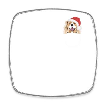 Épagneul King Charles Joyeux Noël - Magnet carré - blanc - Devant