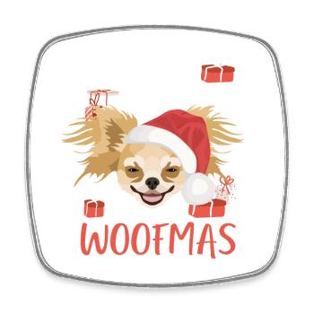 Chihuahua Joyeux Noël - Magnet carré - blanc - Devant