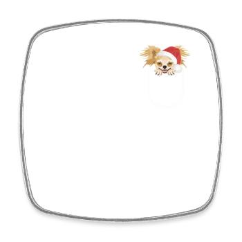 Chihuahua Merry Christmas - Square fridge magnet - white - Front