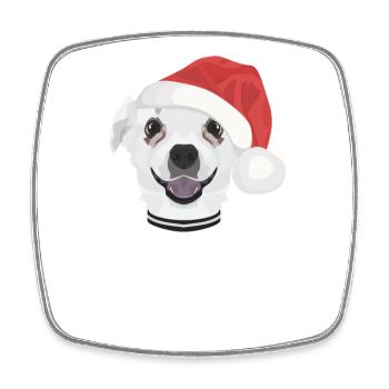Chihuahua Merry Christmas - Square fridge magnet - white - Front