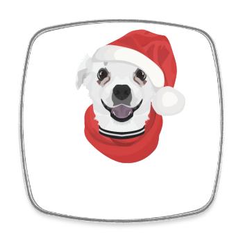 Chihuahua Merry Christmas - Square fridge magnet - white - Front