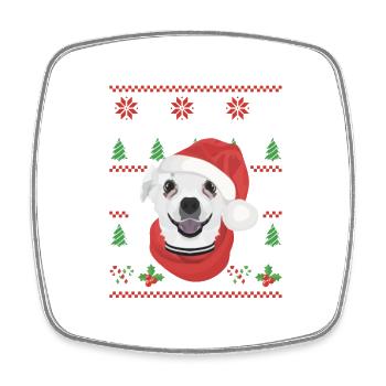 Chihuahua Merry Christmas - Square fridge magnet - white - Front