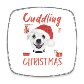 Chihuahua Merry Christmas - Square fridge magnet - white - Front
