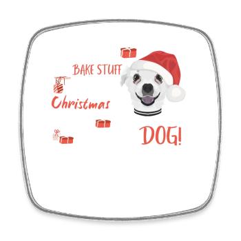Chihuahua Merry Christmas - Square fridge magnet - white - Front