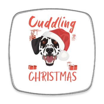 Dalmatian Merry Christmas - Square fridge magnet - white - Front
