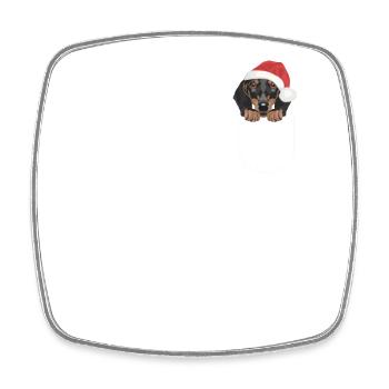 Dachshund Merry Christmas - Square fridge magnet - white - Front