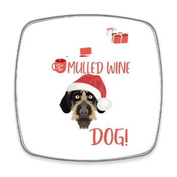Vin chaud allemand Wirehair Noël - Magnet carré - blanc - Devant