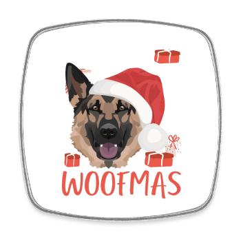 German Shepherd Merry Christmas - Square fridge magnet - white - Front