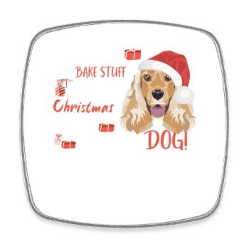 English Cocker Spaniel Frohe Weihnachten - Viereckiger Kühlschrankmagnet - Weiß - Vorne