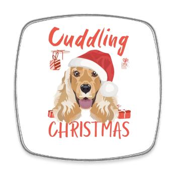 English Cocker Spaniel Frohe Weihnachten - Viereckiger Kühlschrankmagnet - Weiß - Vorne