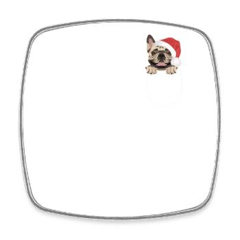 Français Bulldog Joyeux Noël - Magnet carré - blanc - Devant