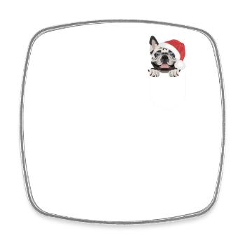 French Bulldog Merry Christmas - Square fridge magnet - white - Front
