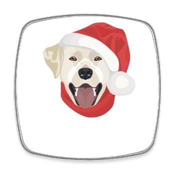 Joyeux Noël Labrador - Magnet carré - blanc - Devant