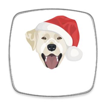 Labrador Frohe Weihnachten - Viereckiger Kühlschrankmagnet - Weiß - Vorne
