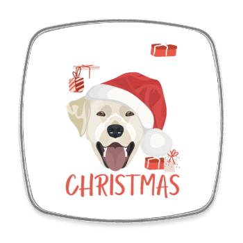 Joyeux Noël Labrador - Magnet carré - blanc - Devant