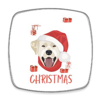 Labrador Frohe Weihnachten - Viereckiger Kühlschrankmagnet - Weiß - Vorne