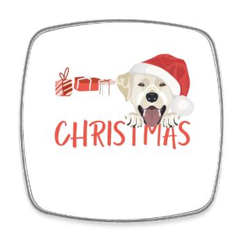 Labrador Frohe Weihnachten - Viereckiger Kühlschrankmagnet - Weiß - Vorne