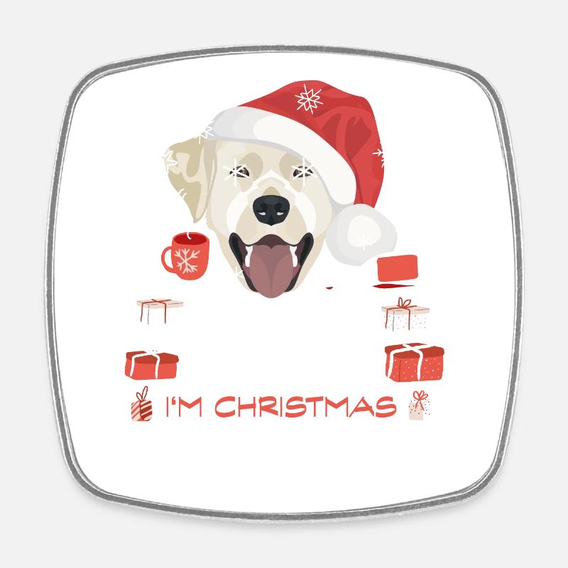 Labrador Weihnachtsmarkt - Viereckiger Kühlschrankmagnet - Weiß