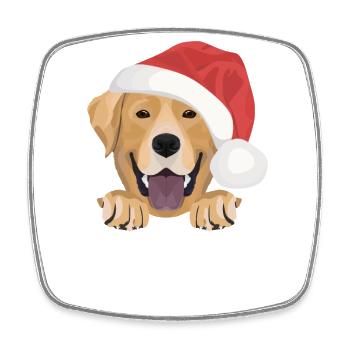 Labrador Frohe Weihnachten - Viereckiger Kühlschrankmagnet - Weiß - Vorne