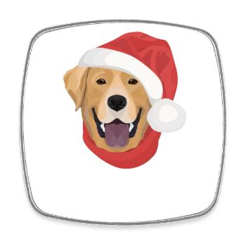 Labrador Frohe Weihnachten - Viereckiger Kühlschrankmagnet - Weiß - Vorne