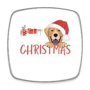 Labrador Frohe Weihnachten - Viereckiger Kühlschrankmagnet - Weiß - Vorne