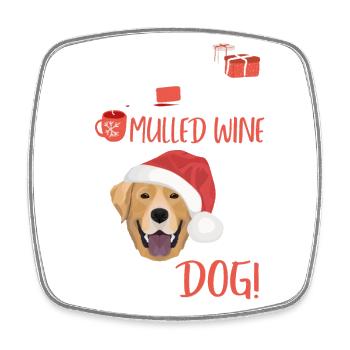 Labrador vin chaud Noël - Magnet carré - blanc - Devant