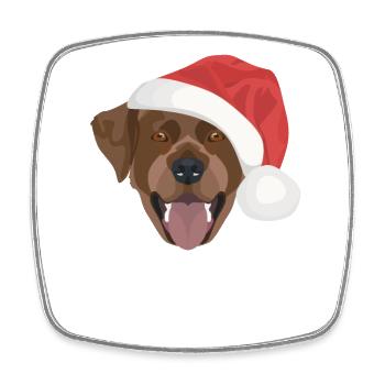 Labrador Frohe Weihnachten - Viereckiger Kühlschrankmagnet - Weiß - Vorne