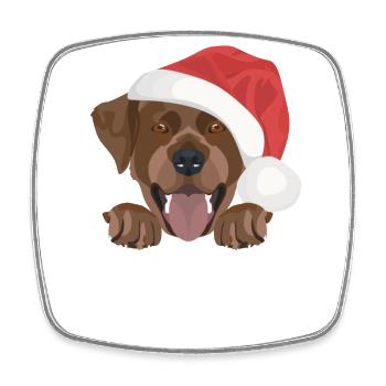 Labrador Frohe Weihnachten - Viereckiger Kühlschrankmagnet - Weiß - Vorne