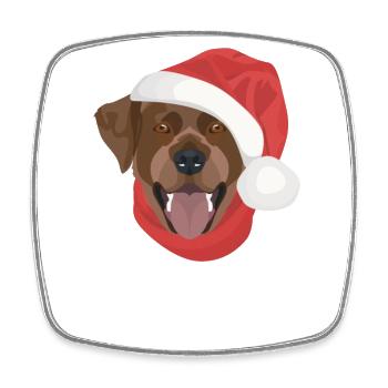 Labrador Frohe Weihnachten - Viereckiger Kühlschrankmagnet - Weiß - Vorne