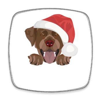 Labrador Frohe Weihnachten - Viereckiger Kühlschrankmagnet - Weiß - Vorne