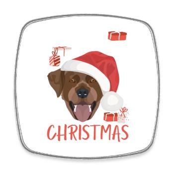 Labrador Frohe Weihnachten - Viereckiger Kühlschrankmagnet - Weiß - Vorne