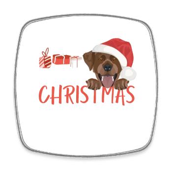 Labrador Frohe Weihnachten - Viereckiger Kühlschrankmagnet - Weiß - Vorne