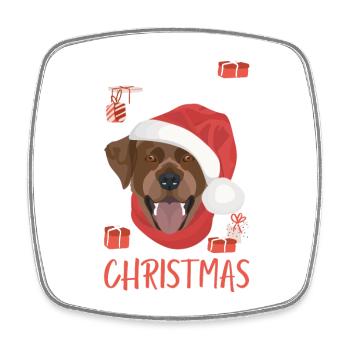Labrador Frohe Weihnachten - Viereckiger Kühlschrankmagnet - Weiß - Vorne