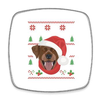 Labrador Frohe Weihnachten - Viereckiger Kühlschrankmagnet - Weiß - Vorne