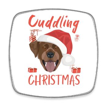 Labrador Frohe Weihnachten - Viereckiger Kühlschrankmagnet - Weiß - Vorne