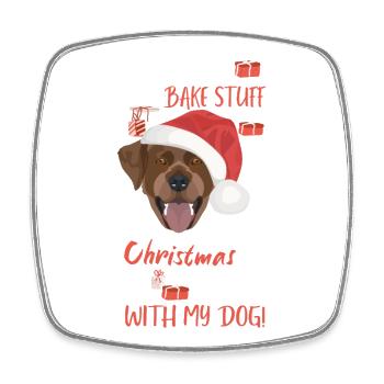 Labrador Frohe Weihnachten - Viereckiger Kühlschrankmagnet - Weiß - Vorne