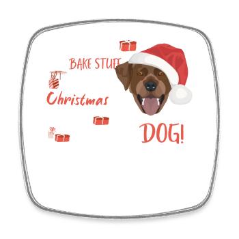 Labrador Frohe Weihnachten - Viereckiger Kühlschrankmagnet - Weiß - Vorne