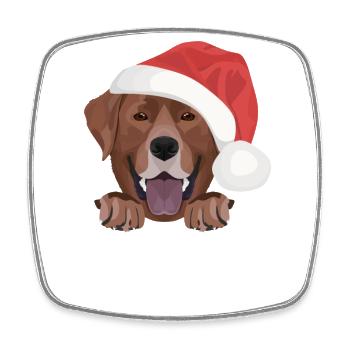 Labrador Frohe Weihnachten - Viereckiger Kühlschrankmagnet - Weiß - Vorne