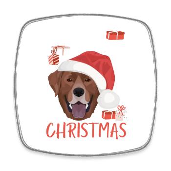 Labrador Frohe Weihnachten - Viereckiger Kühlschrankmagnet - Weiß - Vorne