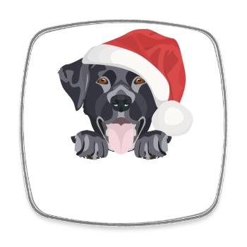 Joyeux Noël Labrador - Magnet carré - blanc - Devant