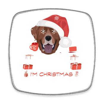 Labrador Weihnachtsmarkt - Viereckiger Kühlschrankmagnet - Weiß - Vorne