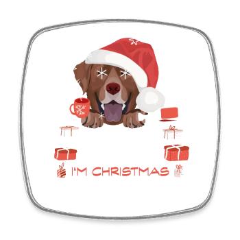 Labrador Weihnachtsmarkt - Viereckiger Kühlschrankmagnet - Weiß - Vorne
