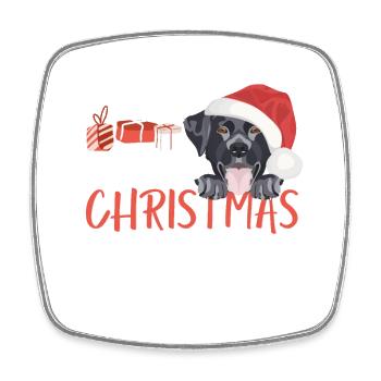 Labrador Frohe Weihnachten - Viereckiger Kühlschrankmagnet - Weiß - Vorne